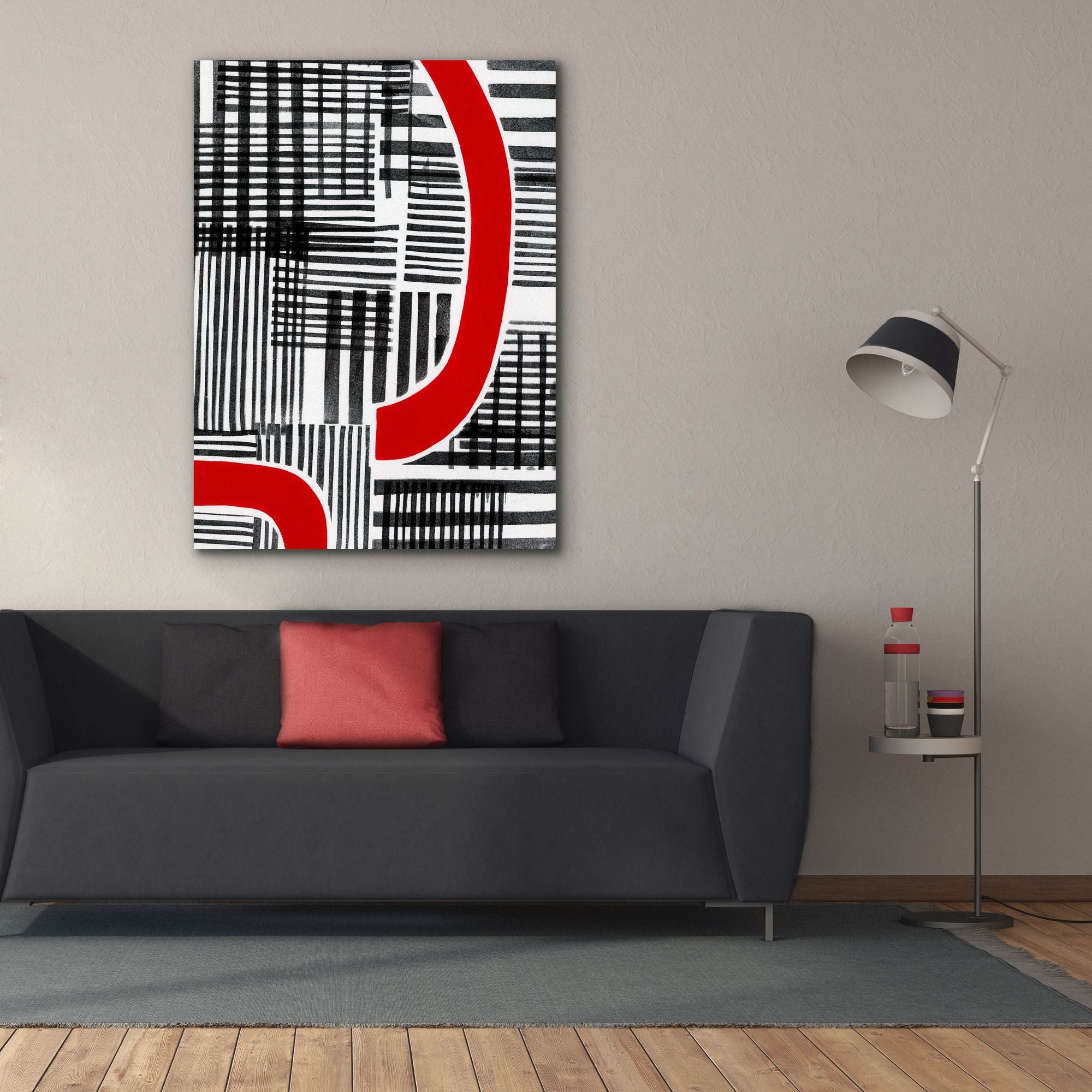 'Red Interrupted I' by Regina Moore, Canvas Wall Art,40x54