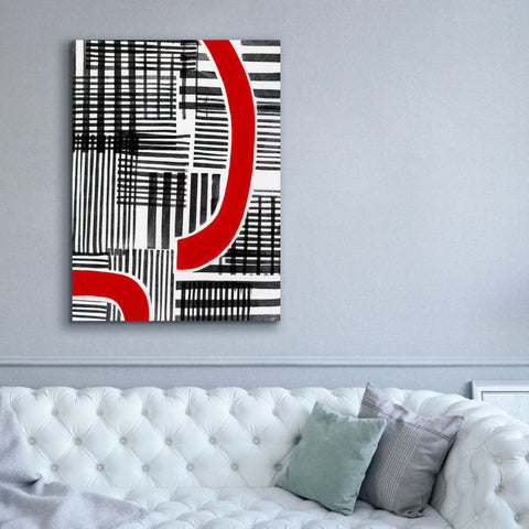 Image of 'Red Interrupted I' by Regina Moore, Canvas Wall Art,40x54
