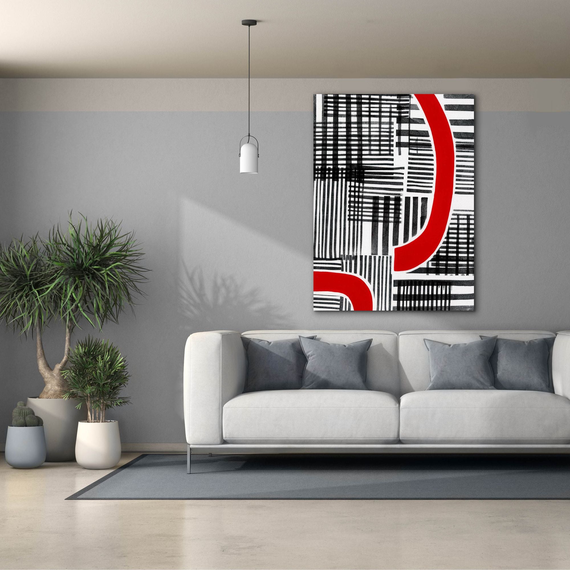 'Red Interrupted I' by Regina Moore, Canvas Wall Art,40x54