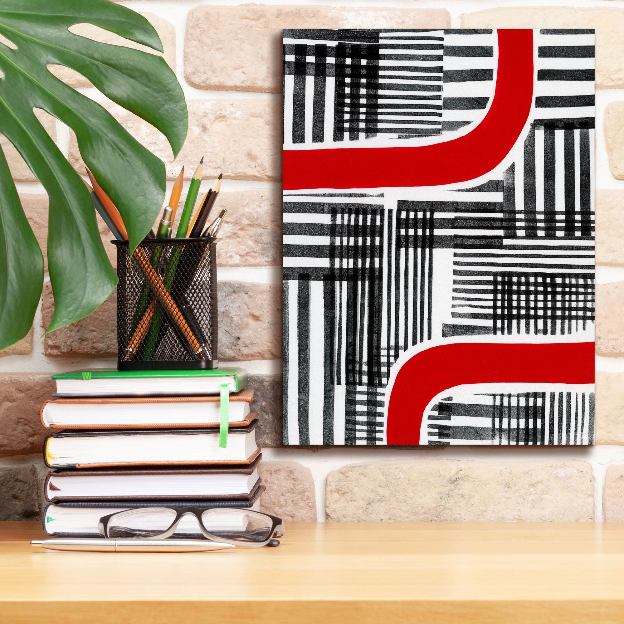 'Red Interrupted II' by Regina Moore, Canvas Wall Art,12 x 16