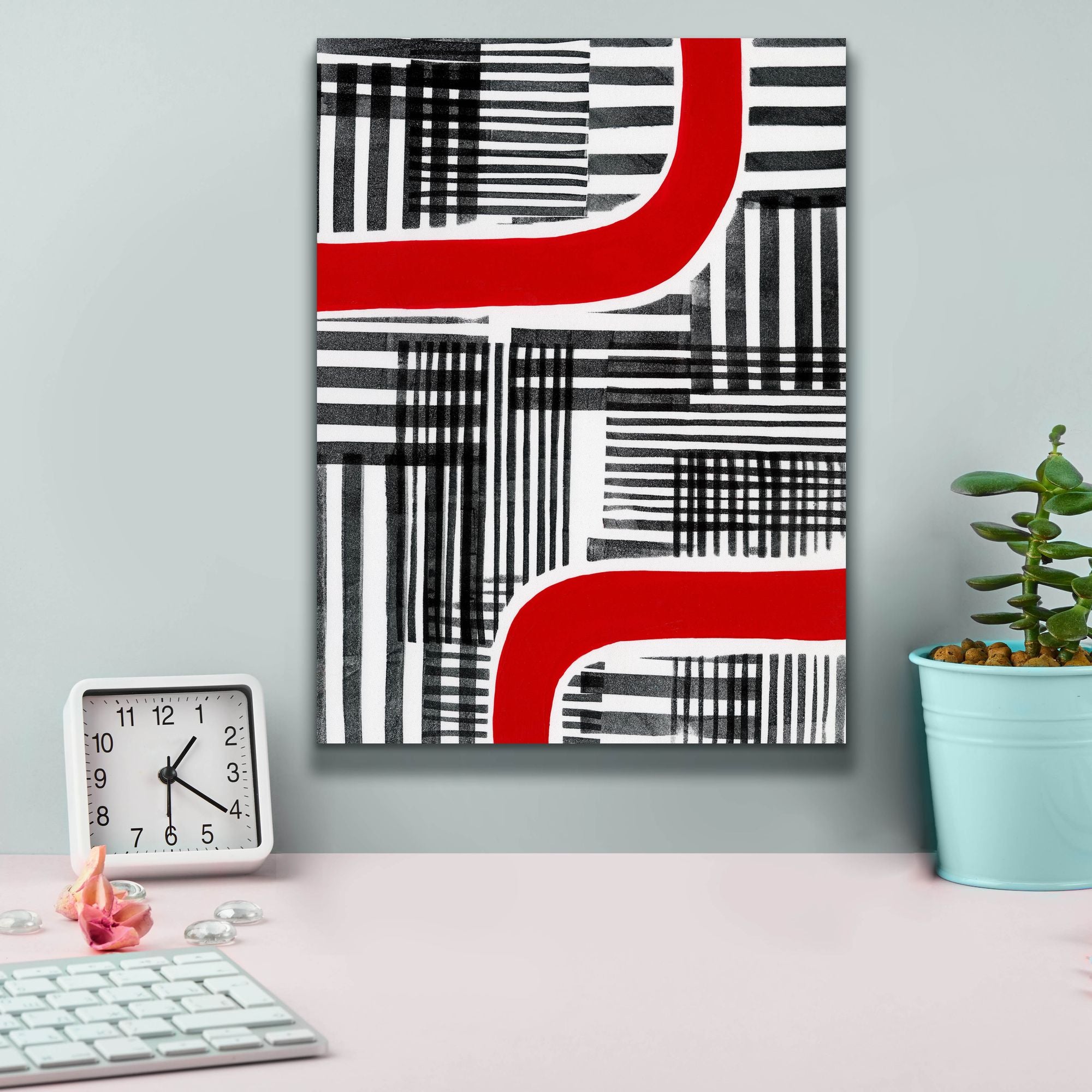 'Red Interrupted II' by Regina Moore, Canvas Wall Art,12 x 16