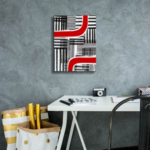 Image of 'Red Interrupted II' by Regina Moore, Canvas Wall Art,12 x 16