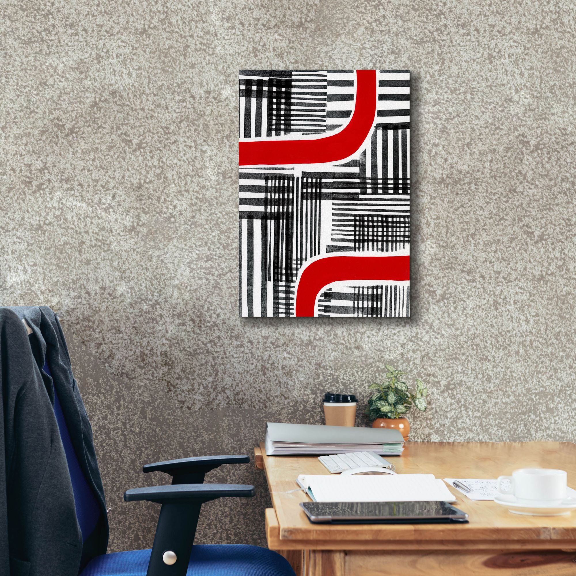 'Red Interrupted II' by Regina Moore, Canvas Wall Art,18 x 26