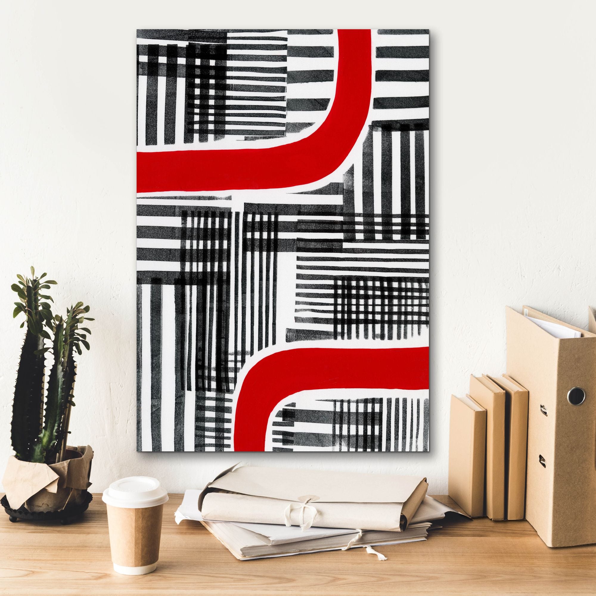 'Red Interrupted II' by Regina Moore, Canvas Wall Art,18 x 26