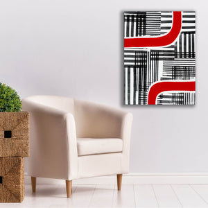 'Red Interrupted II' by Regina Moore, Canvas Wall Art,26 x 34