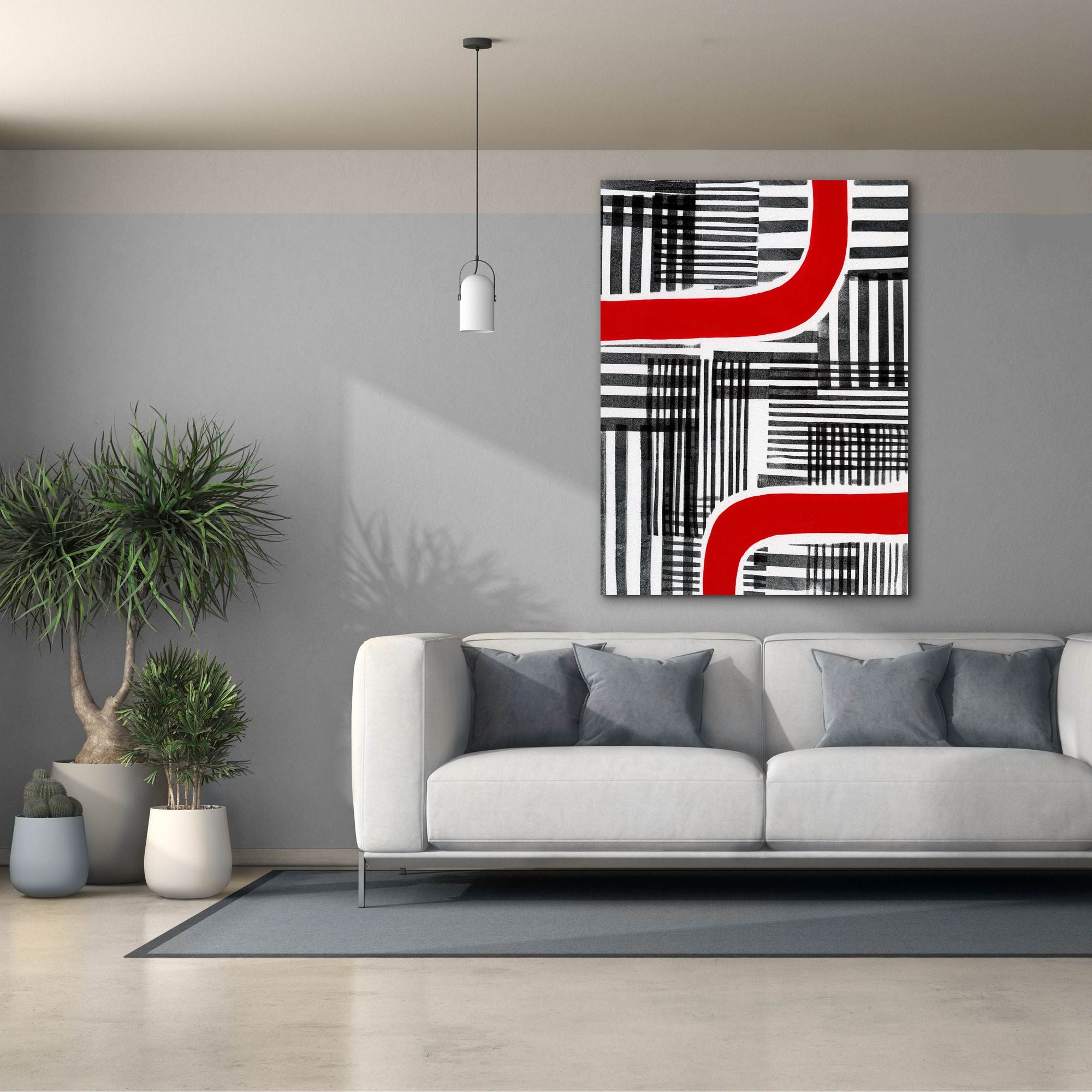 'Red Interrupted II' by Regina Moore, Canvas Wall Art,40x54