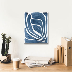 'Blue Stylized Leaf I' by Regina Moore, Canvas Wall Art,12 x 16