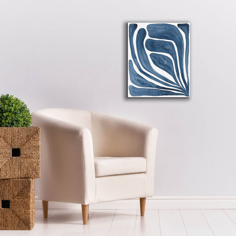 Image of 'Blue Stylized Leaf I' by Regina Moore, Canvas Wall Art,20 x 24