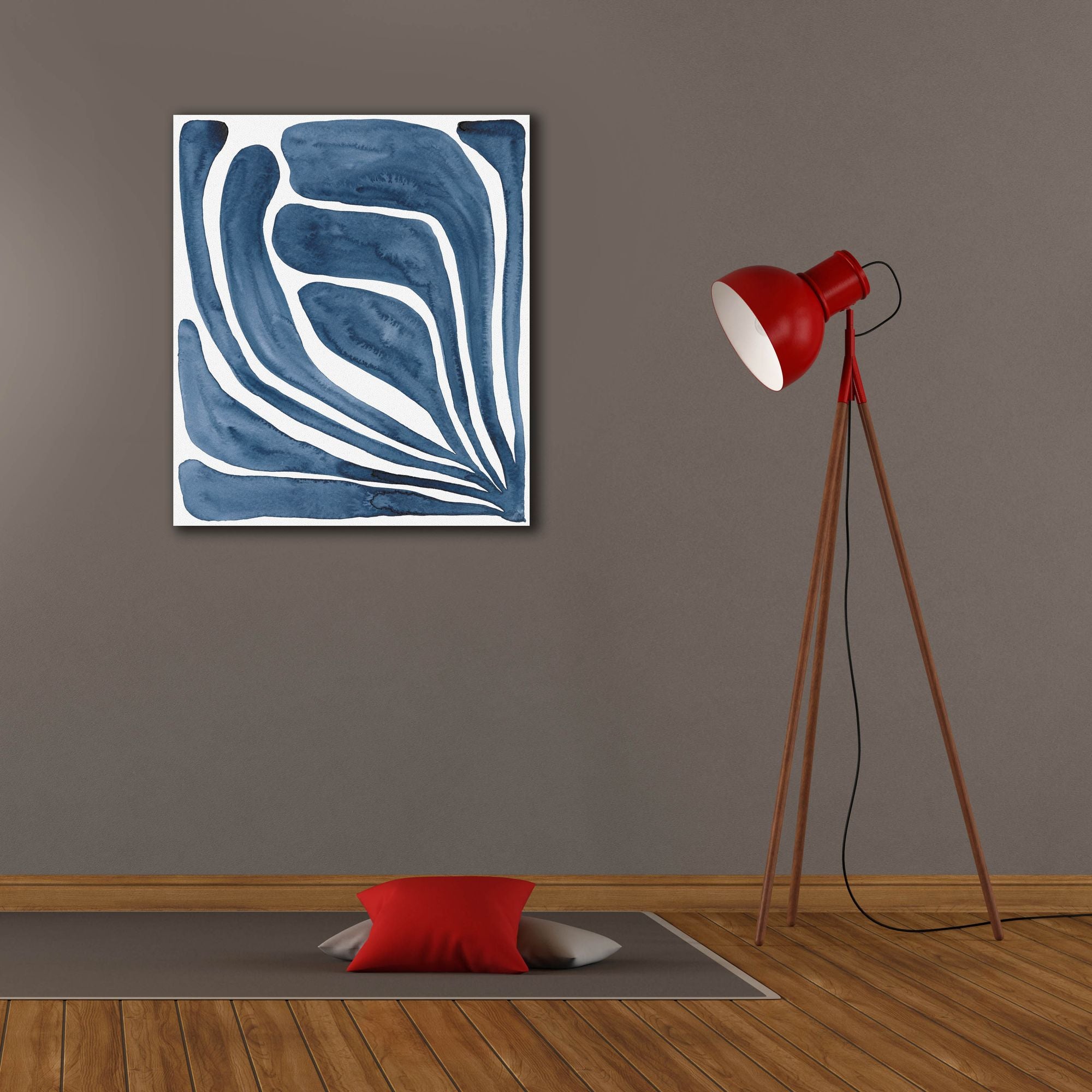 'Blue Stylized Leaf I' by Regina Moore, Canvas Wall Art,26x30