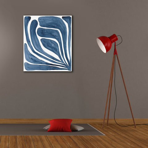 Image of 'Blue Stylized Leaf I' by Regina Moore, Canvas Wall Art,26x30
