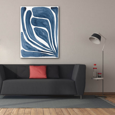 Image of 'Blue Stylized Leaf I' by Regina Moore, Canvas Wall Art,40x54
