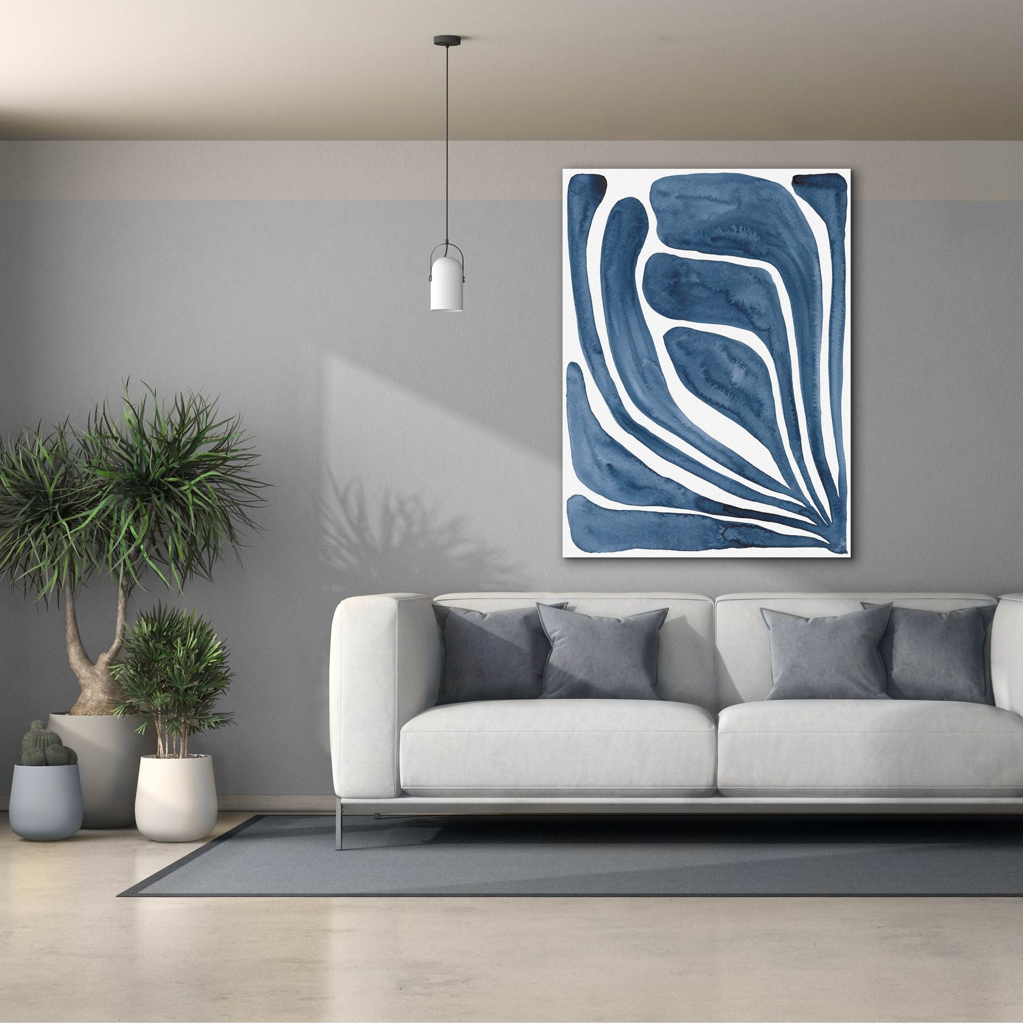'Blue Stylized Leaf I' by Regina Moore, Canvas Wall Art,40x54