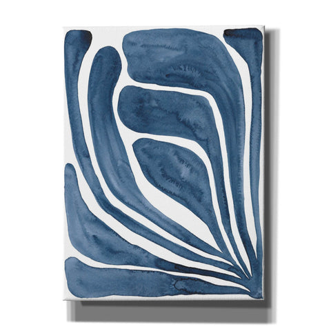 Image of 'Blue Stylized Leaf I' by Regina Moore, Canvas Wall Art