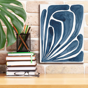 'Blue Stylized Leaf II' by Regina Moore, Canvas Wall Art,12 x 16