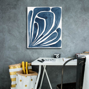 'Blue Stylized Leaf II' by Regina Moore, Canvas Wall Art,20 x 24