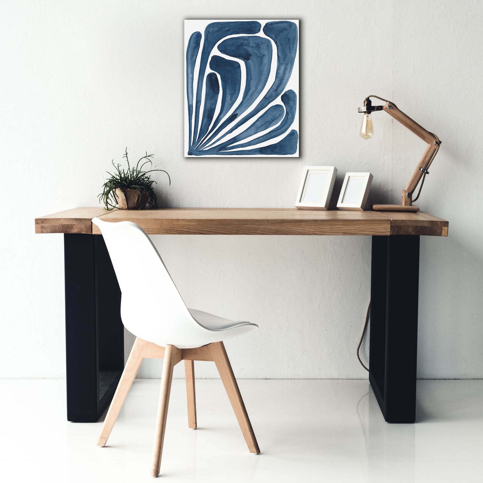 'Blue Stylized Leaf II' by Regina Moore, Canvas Wall Art,20 x 24