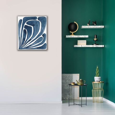 Image of 'Blue Stylized Leaf II' by Regina Moore, Canvas Wall Art,26x30