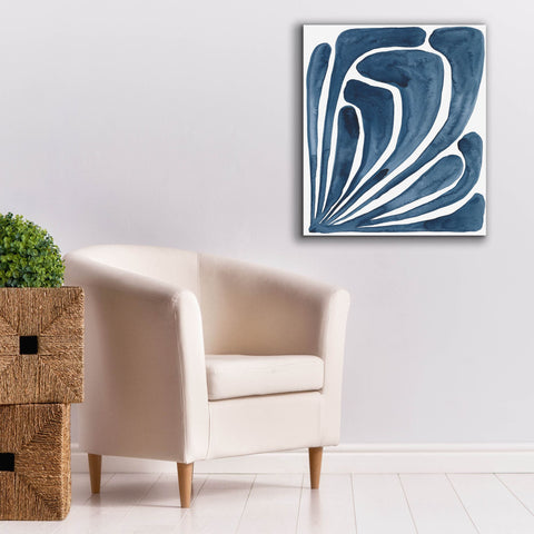 Image of 'Blue Stylized Leaf II' by Regina Moore, Canvas Wall Art,26x30