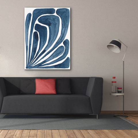 Image of 'Blue Stylized Leaf II' by Regina Moore, Canvas Wall Art,40x54