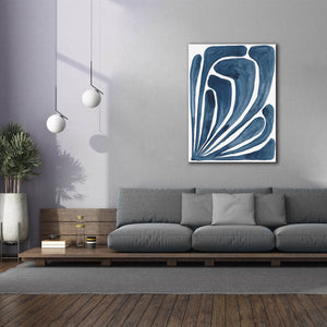 'Blue Stylized Leaf II' by Regina Moore, Canvas Wall Art,40x54
