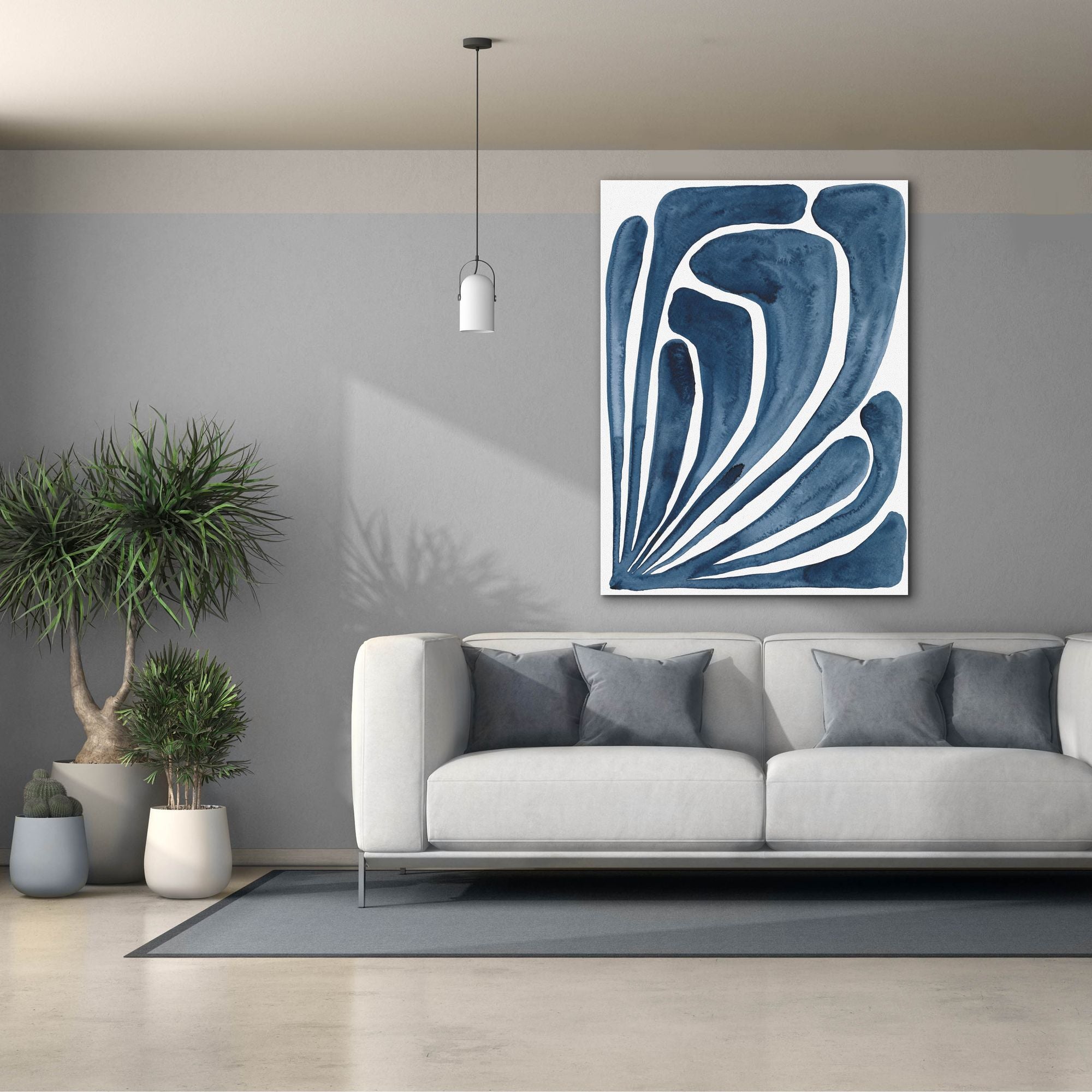 'Blue Stylized Leaf II' by Regina Moore, Canvas Wall Art,40x54