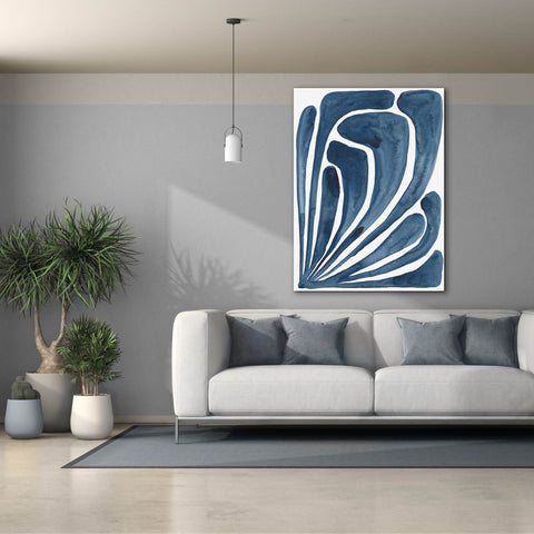 Image of 'Blue Stylized Leaf II' by Regina Moore, Canvas Wall Art,40x54