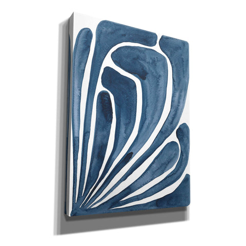 Image of 'Blue Stylized Leaf II' by Regina Moore, Canvas Wall Art