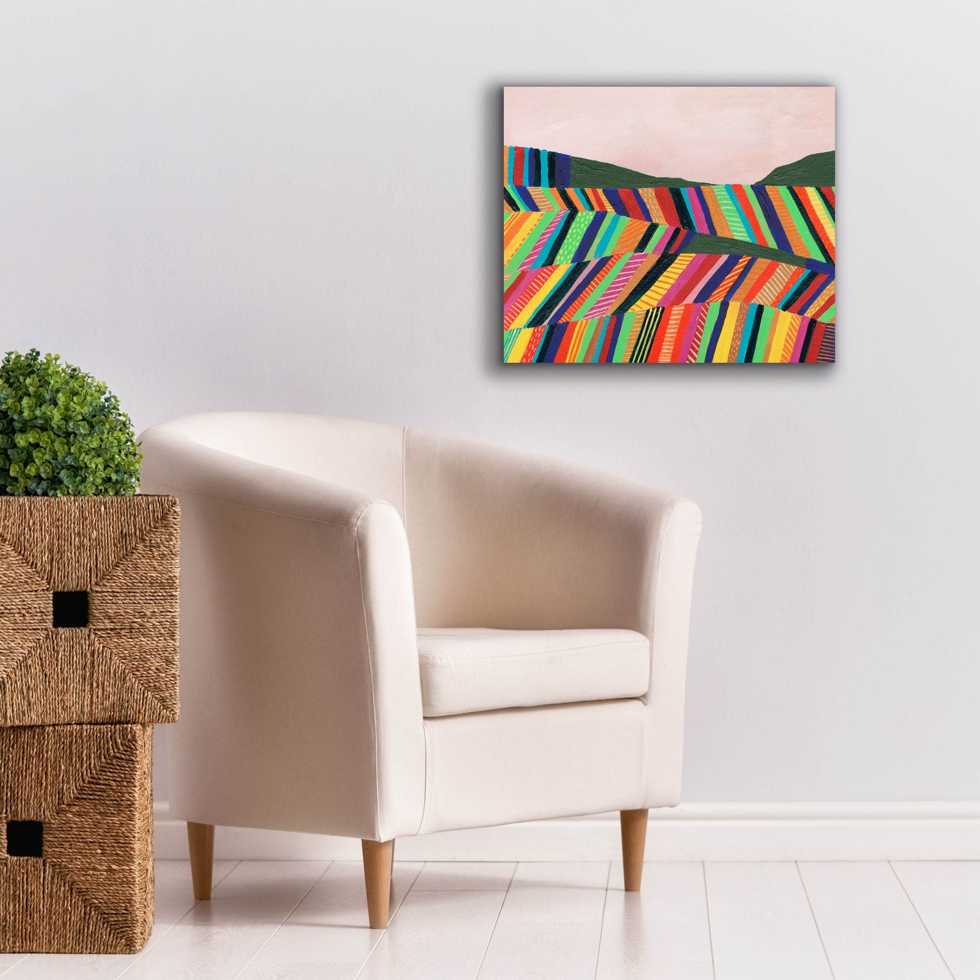 'Rainbow Fields I' by Regina Moore, Canvas Wall Art,24 x 20