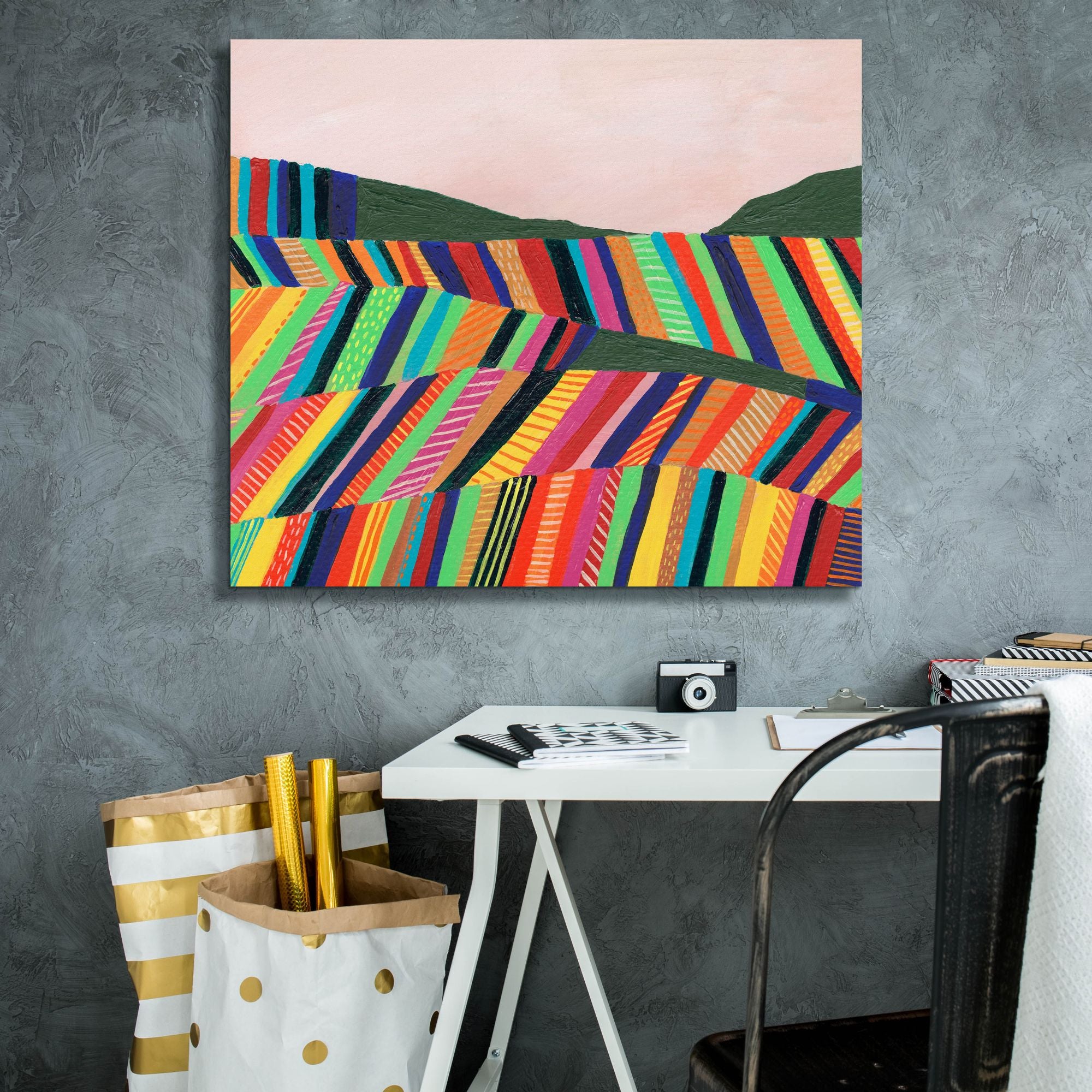 'Rainbow Fields I' by Regina Moore, Canvas Wall Art,30x26