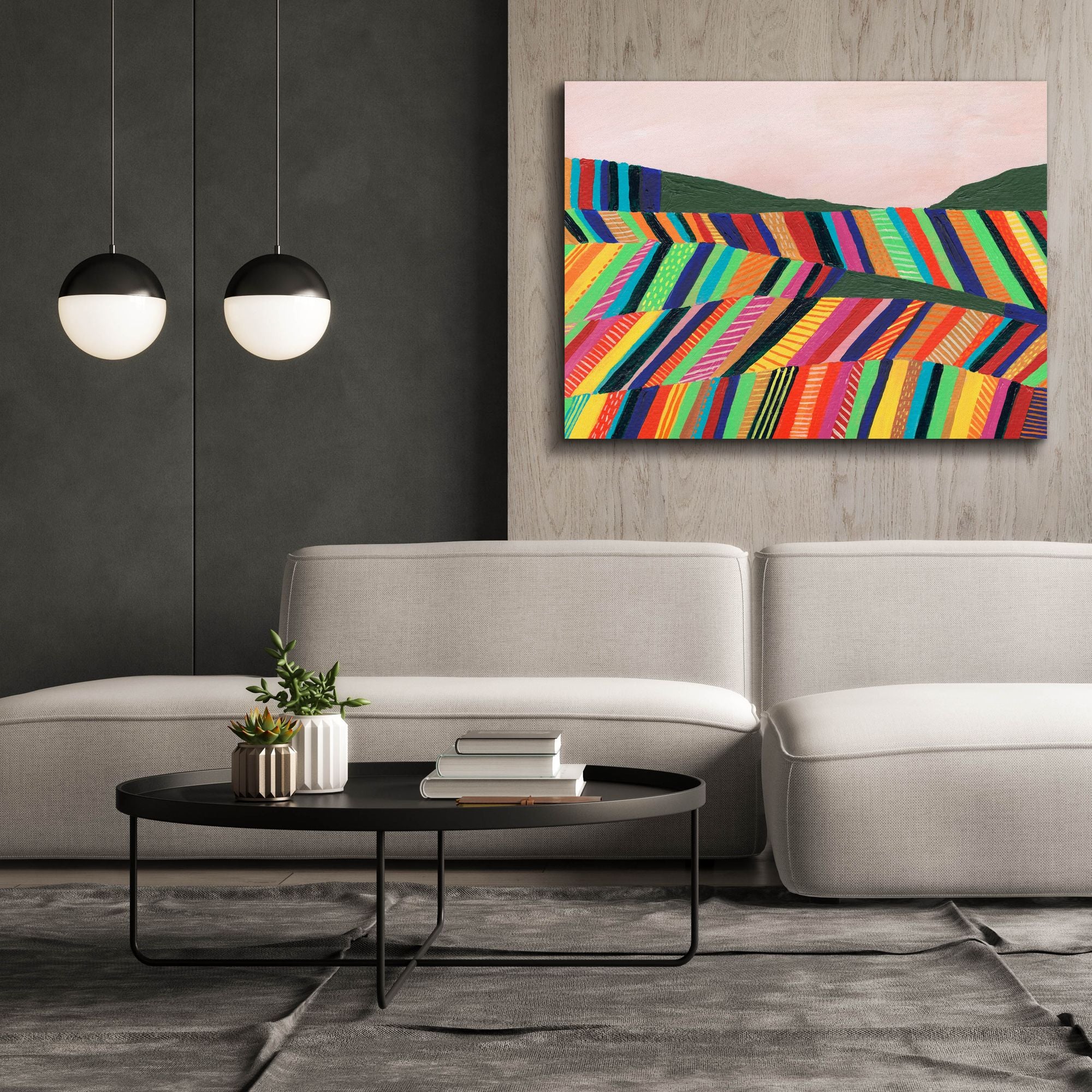 'Rainbow Fields I' by Regina Moore, Canvas Wall Art,54x40