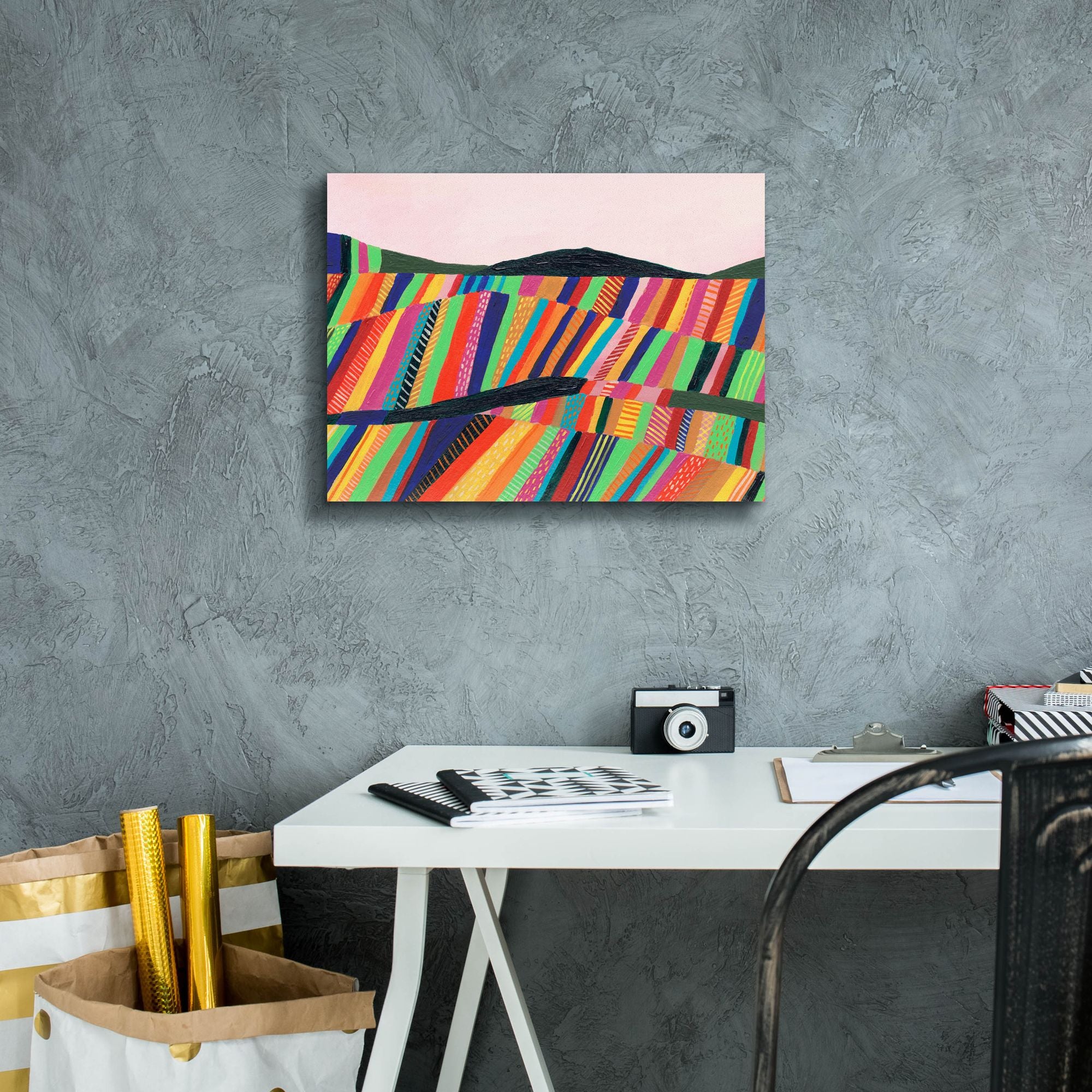 'Rainbow Fields II' by Regina Moore, Canvas Wall Art,16 x 12