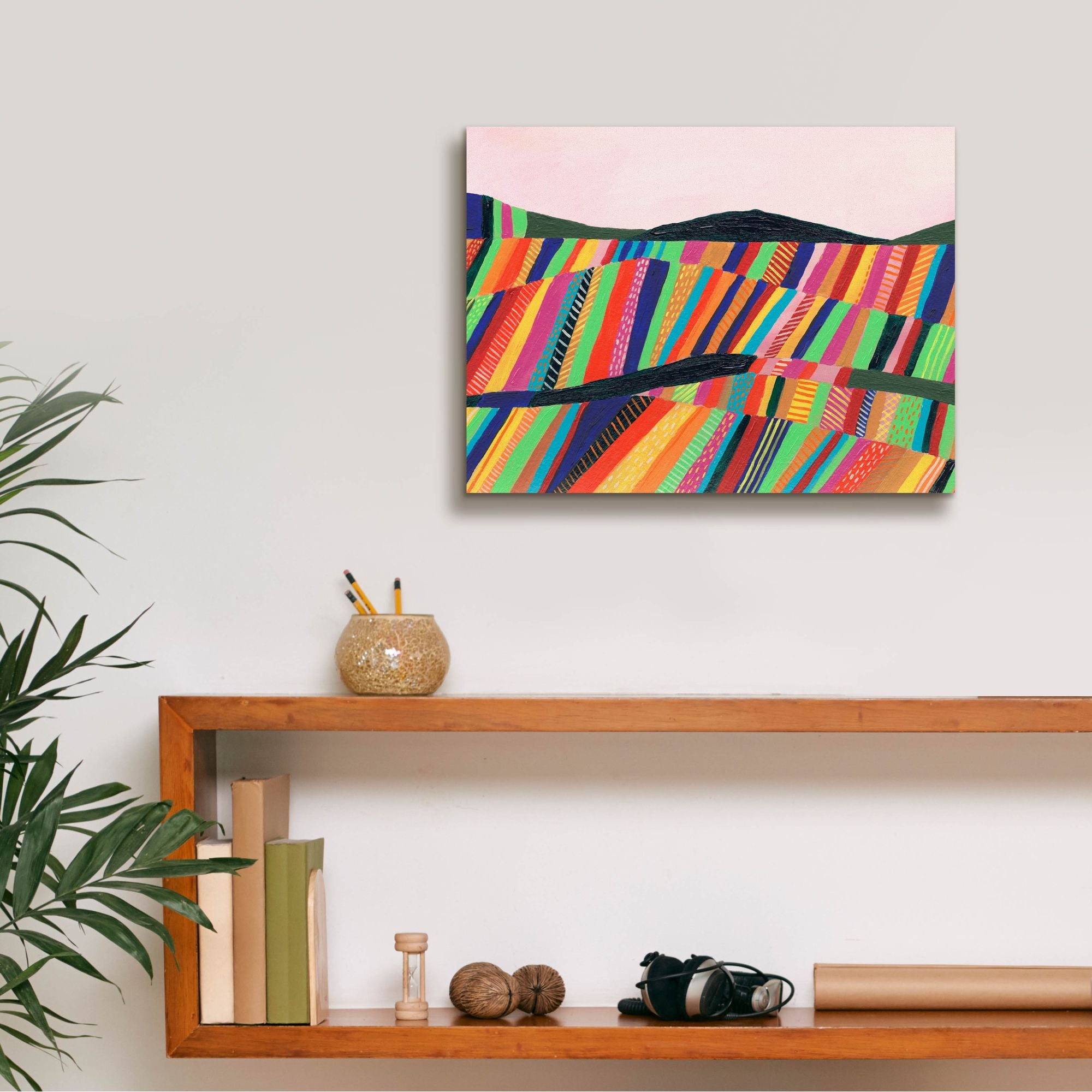 'Rainbow Fields II' by Regina Moore, Canvas Wall Art,16 x 12