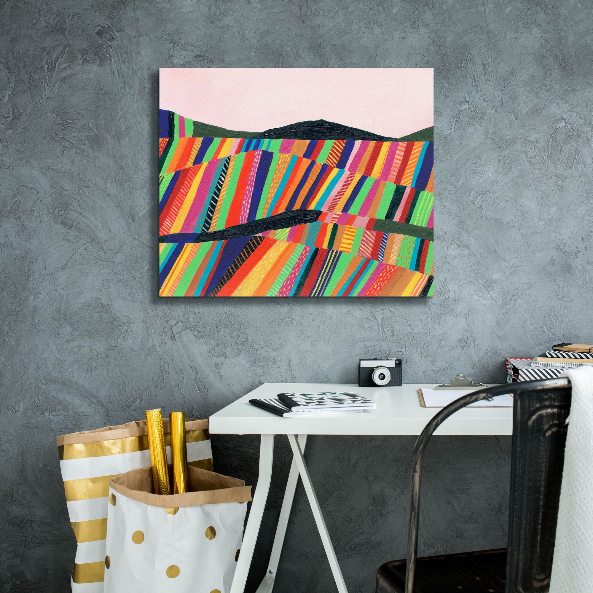 'Rainbow Fields II' by Regina Moore, Canvas Wall Art,24 x 20