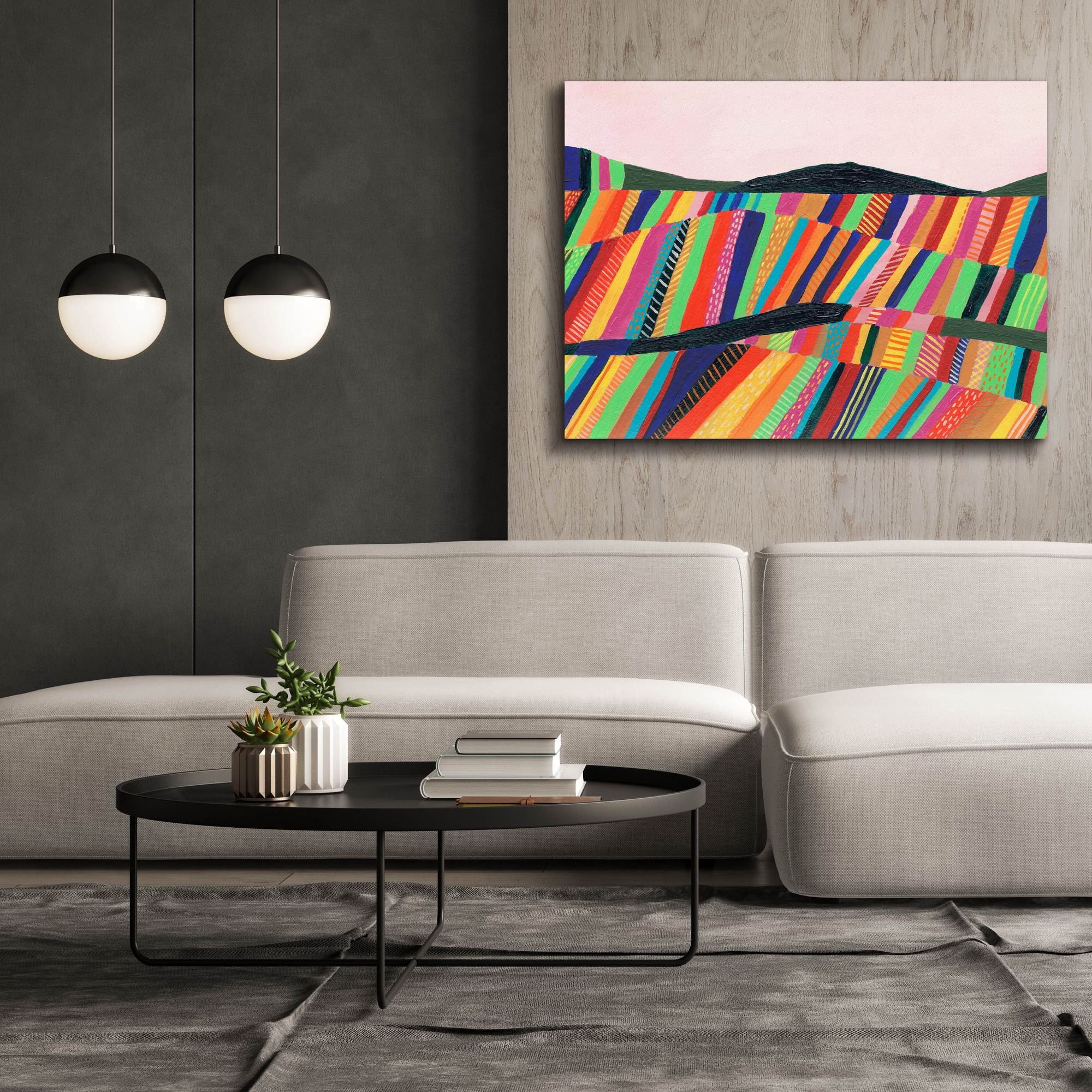 'Rainbow Fields II' by Regina Moore, Canvas Wall Art,54x40