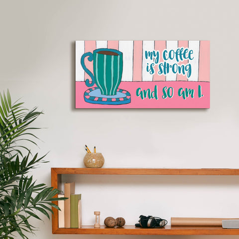 Image of 'Mid Morning Coffee Collection D' by Regina Moore, Canvas Wall Art,24 x 12