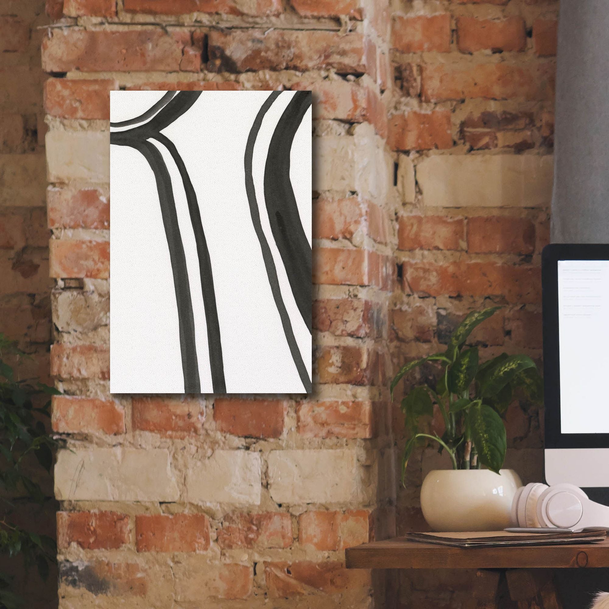 'Ink Lines II' by Regina Moore, Canvas Wall Art,12 x 18