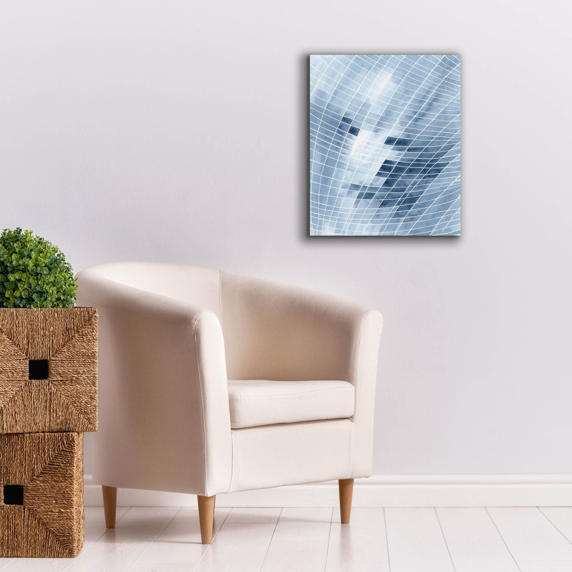 'Blue Grid I' by Regina Moore, Canvas Wall Art,20 x 24