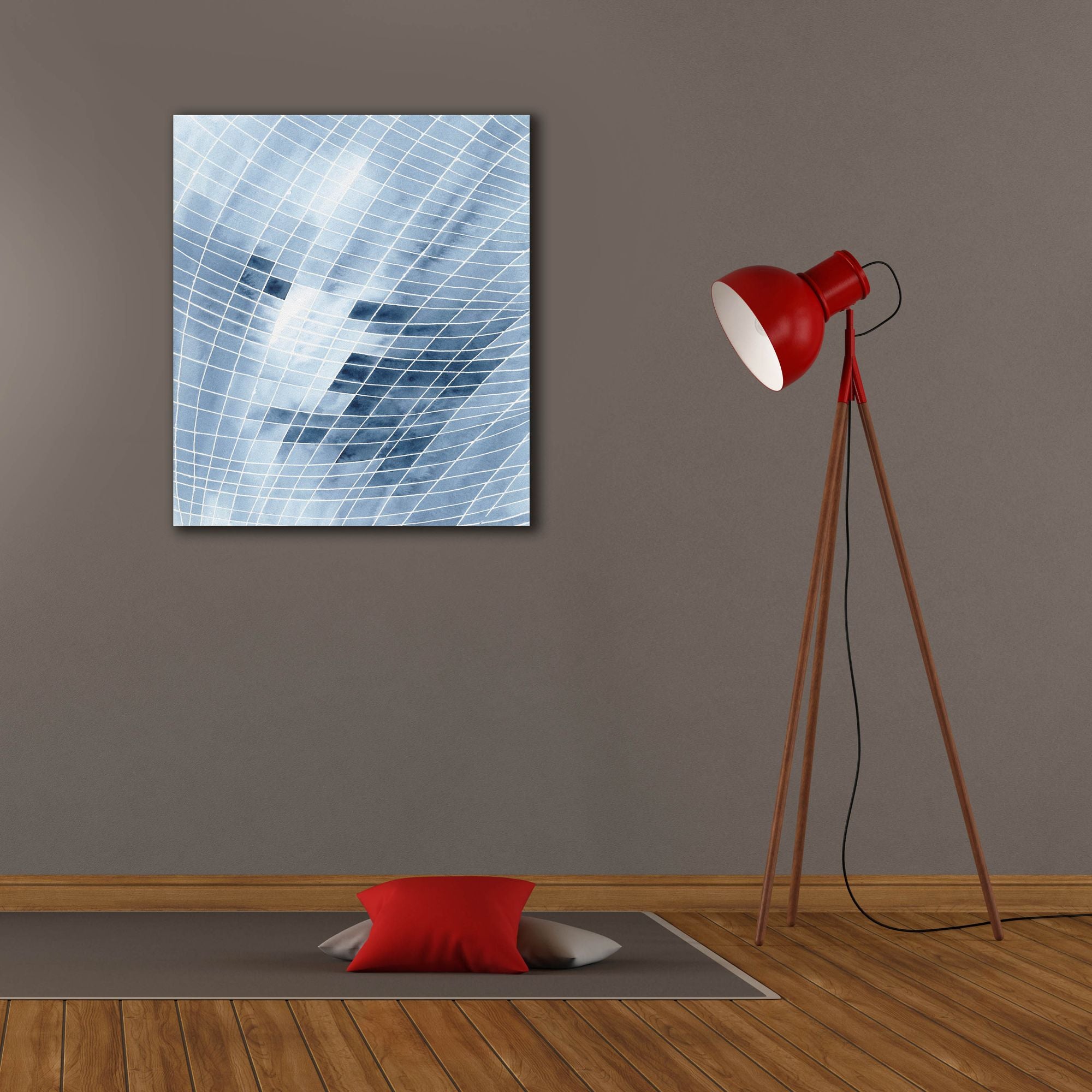 'Blue Grid I' by Regina Moore, Canvas Wall Art,26x30