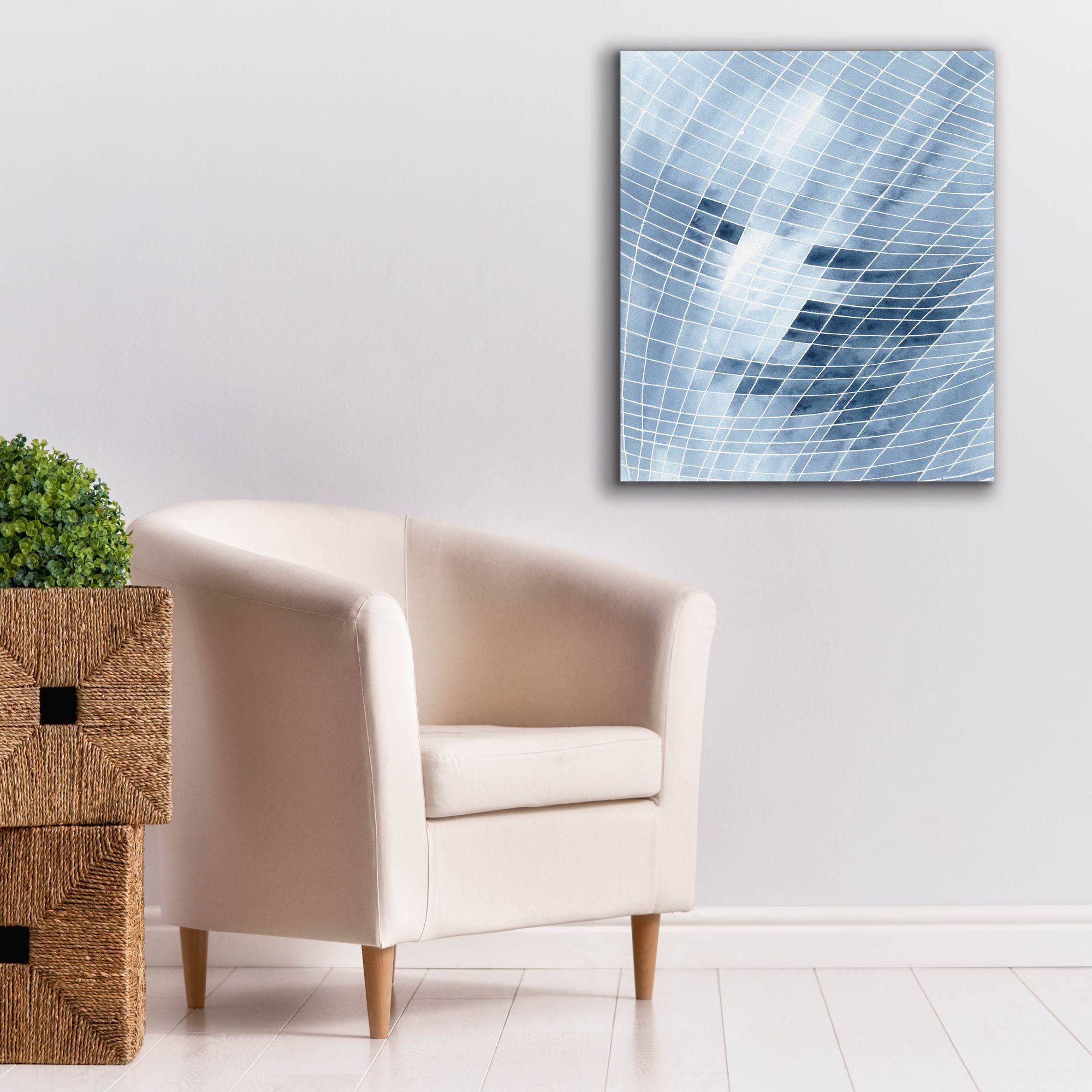 'Blue Grid I' by Regina Moore, Canvas Wall Art,26x30