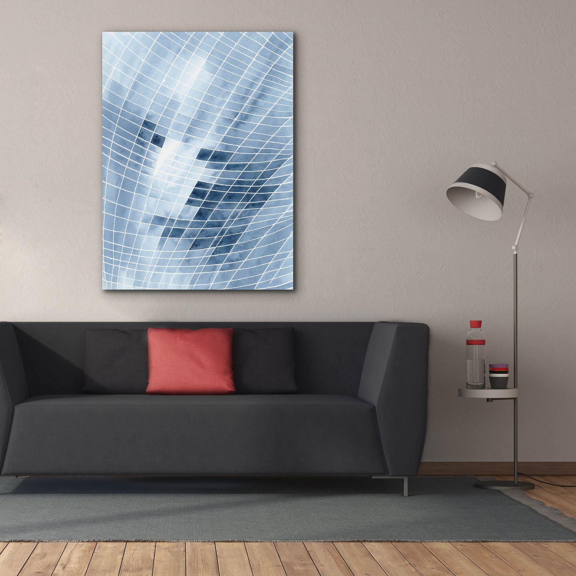 'Blue Grid I' by Regina Moore, Canvas Wall Art,40x54
