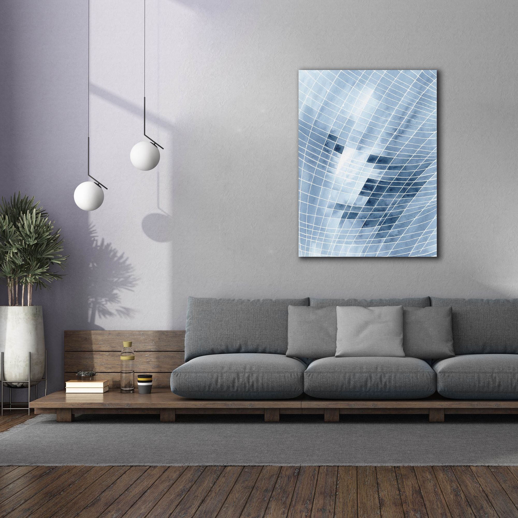 'Blue Grid I' by Regina Moore, Canvas Wall Art,40x54