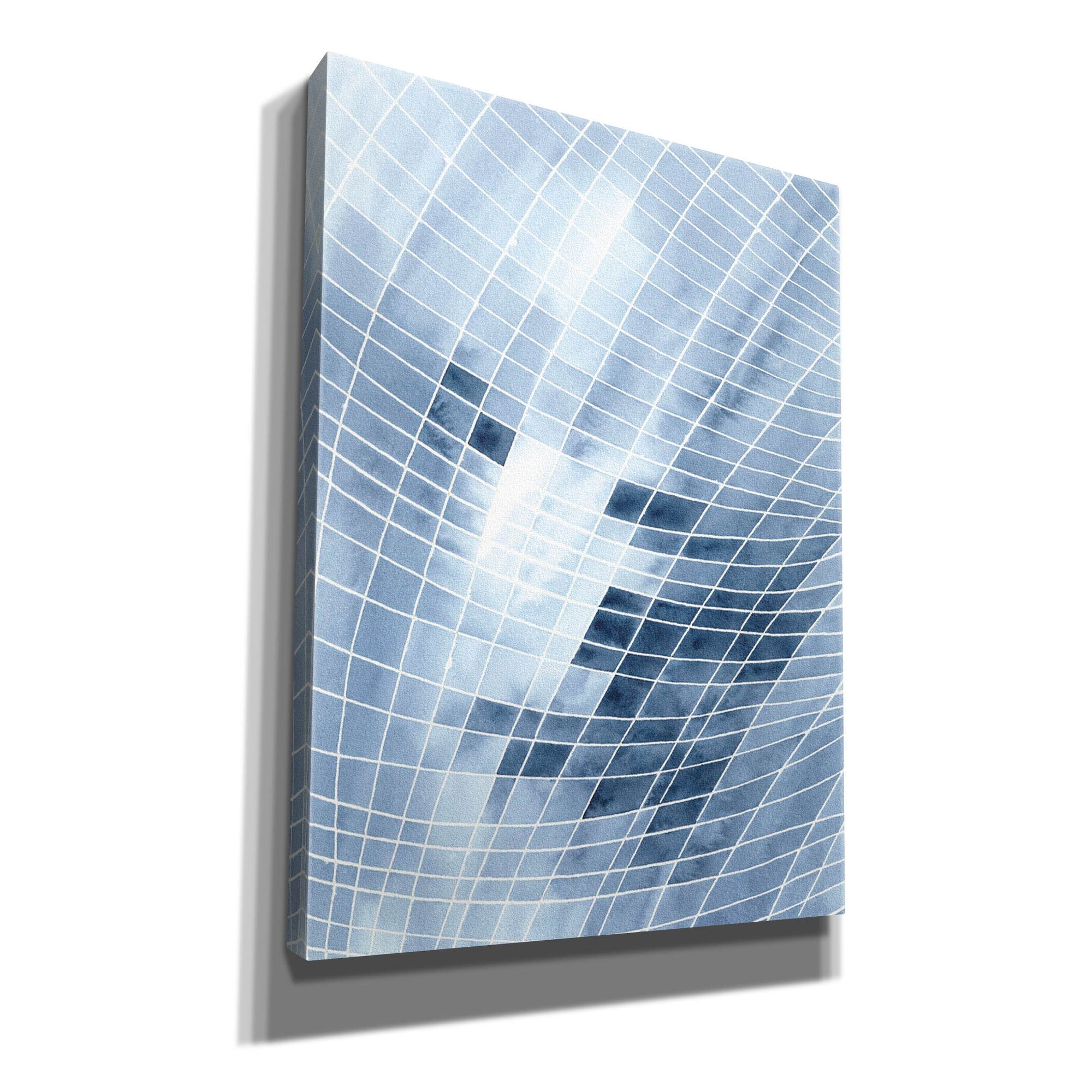 'Blue Grid I' by Regina Moore, Canvas Wall Art