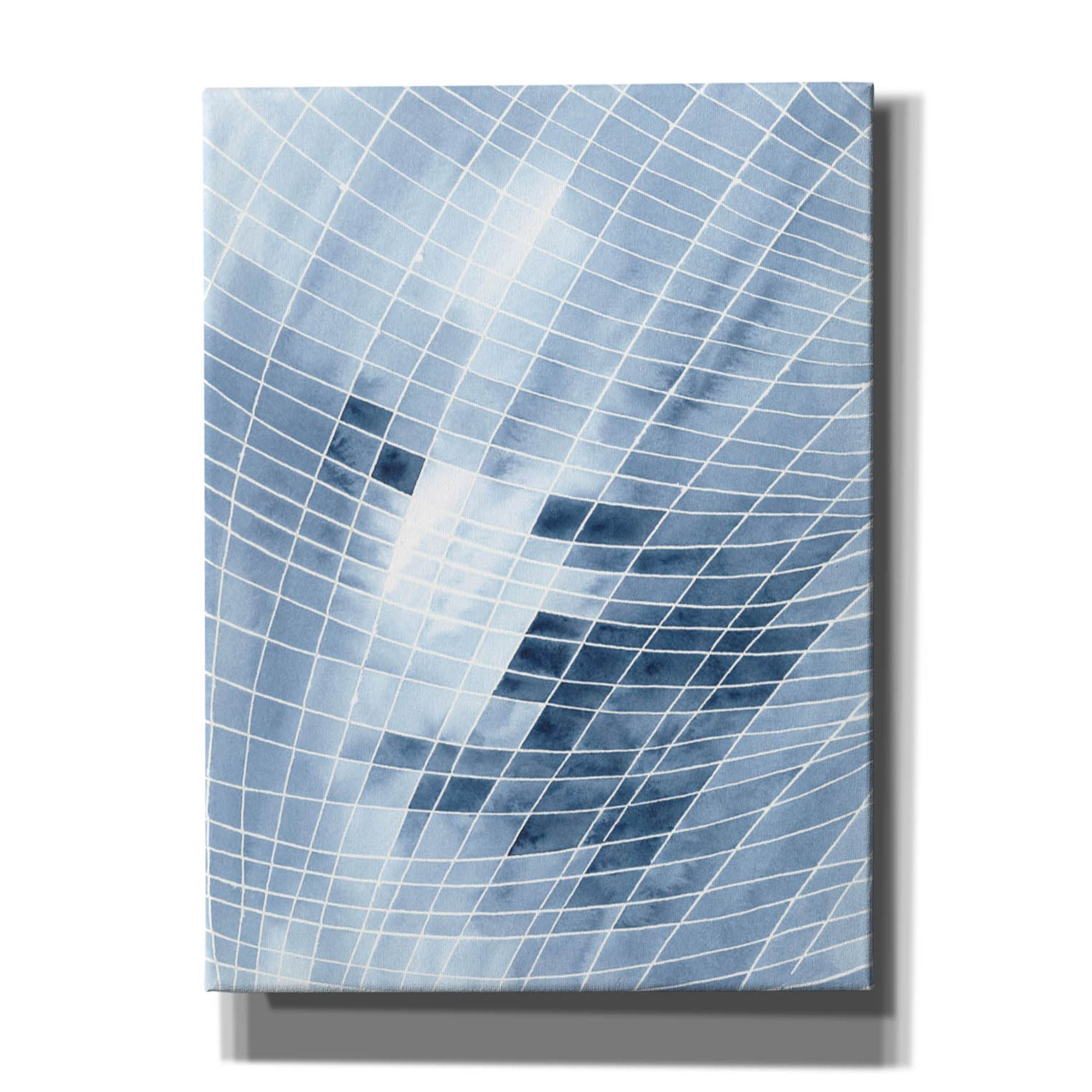 'Blue Grid I' by Regina Moore, Canvas Wall Art