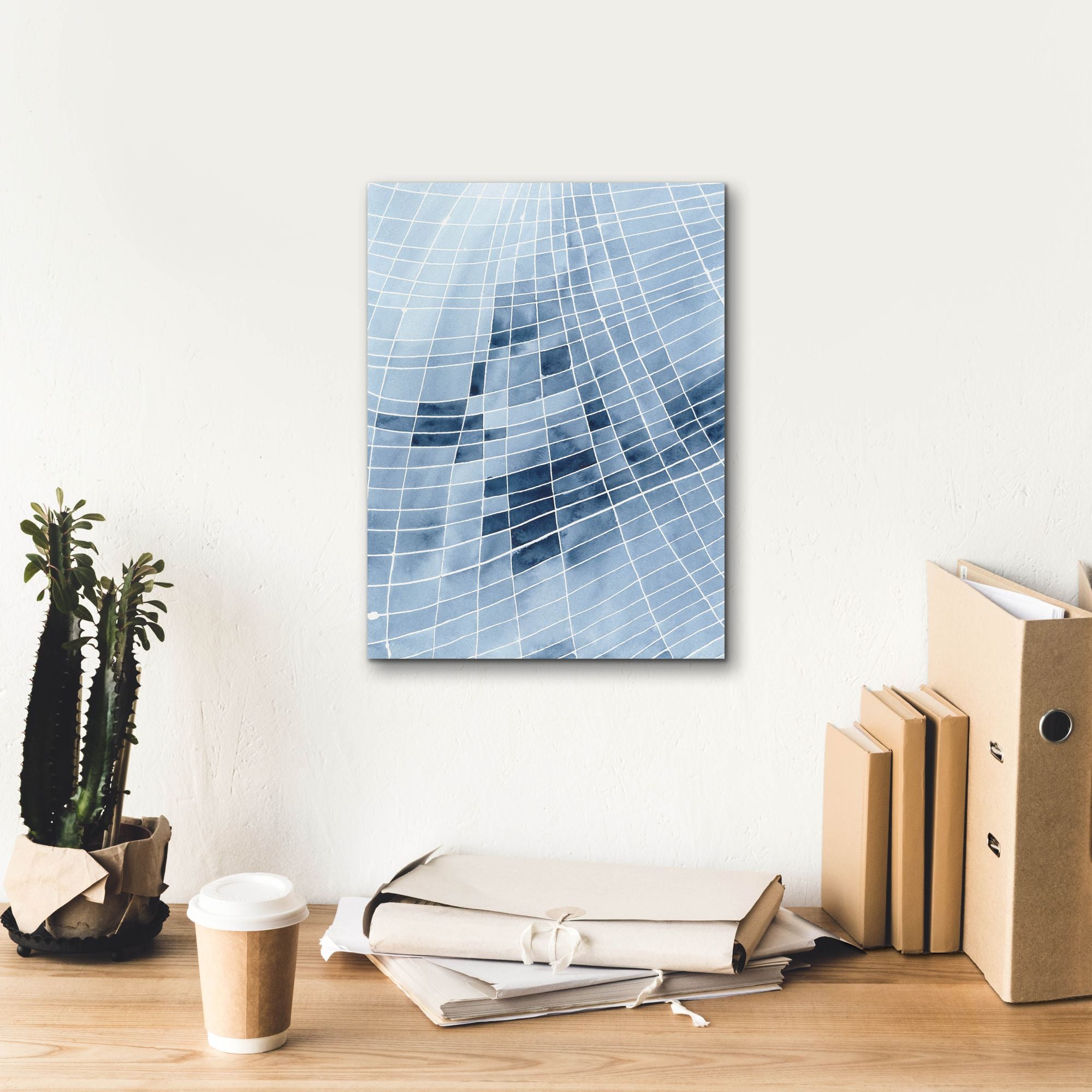 'Blue Grid II' by Regina Moore, Canvas Wall Art,12 x 16
