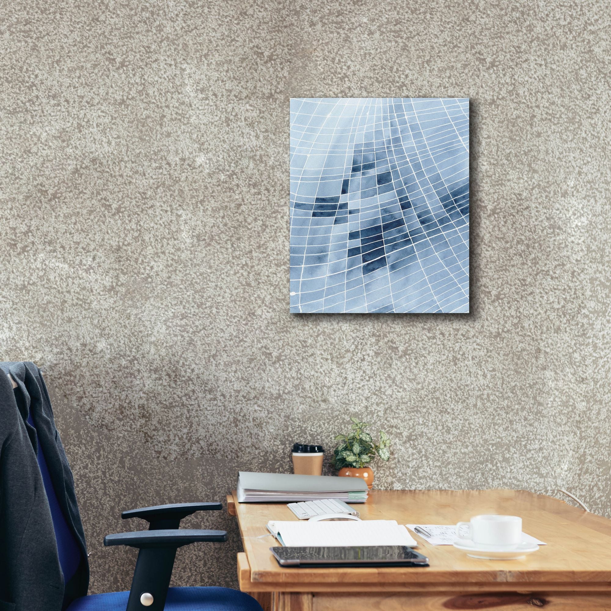 'Blue Grid II' by Regina Moore, Canvas Wall Art,20 x 24