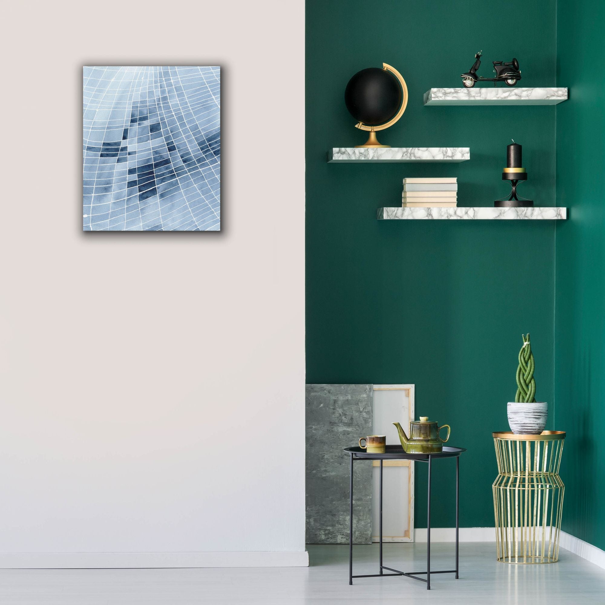 'Blue Grid II' by Regina Moore, Canvas Wall Art,20 x 24