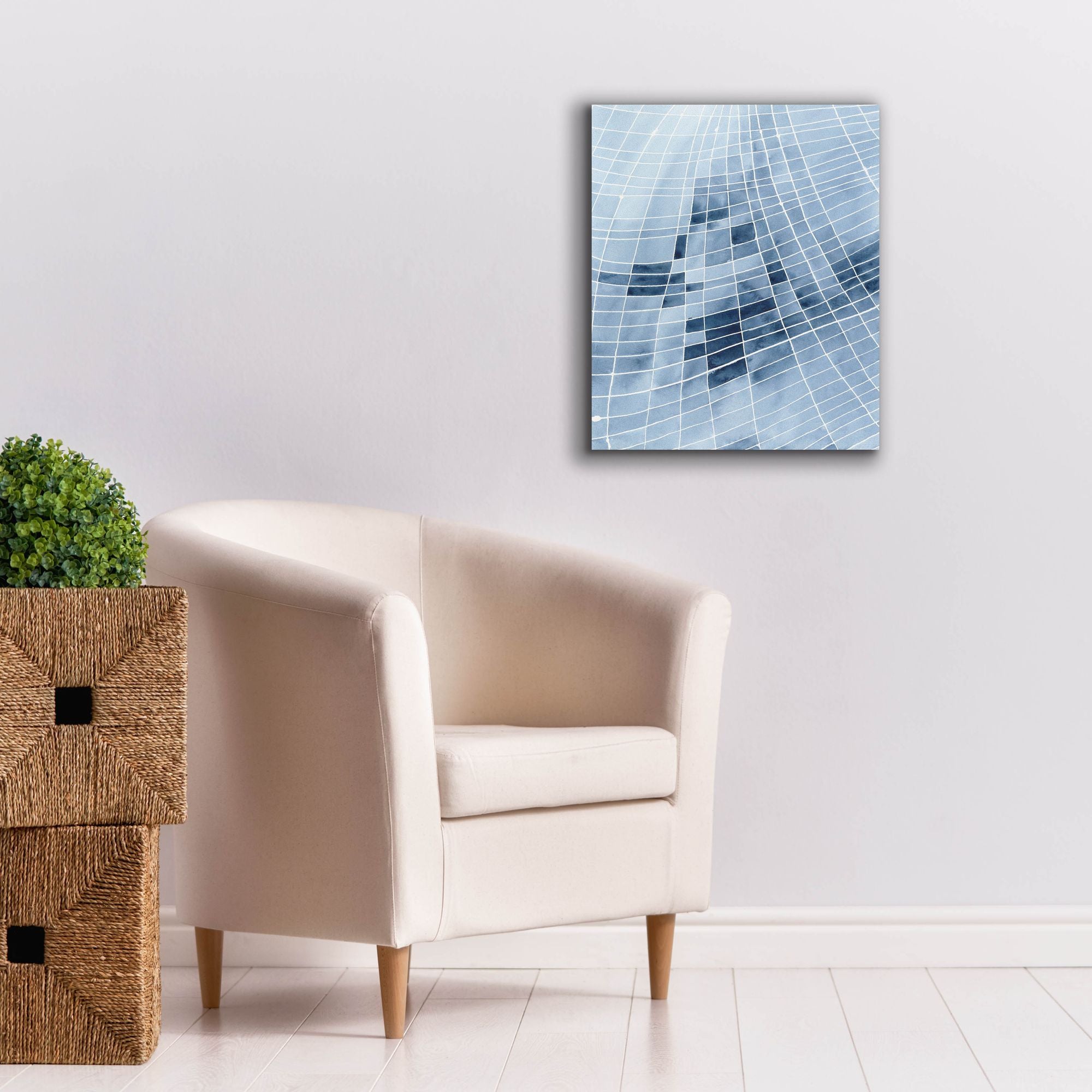 'Blue Grid II' by Regina Moore, Canvas Wall Art,20 x 24