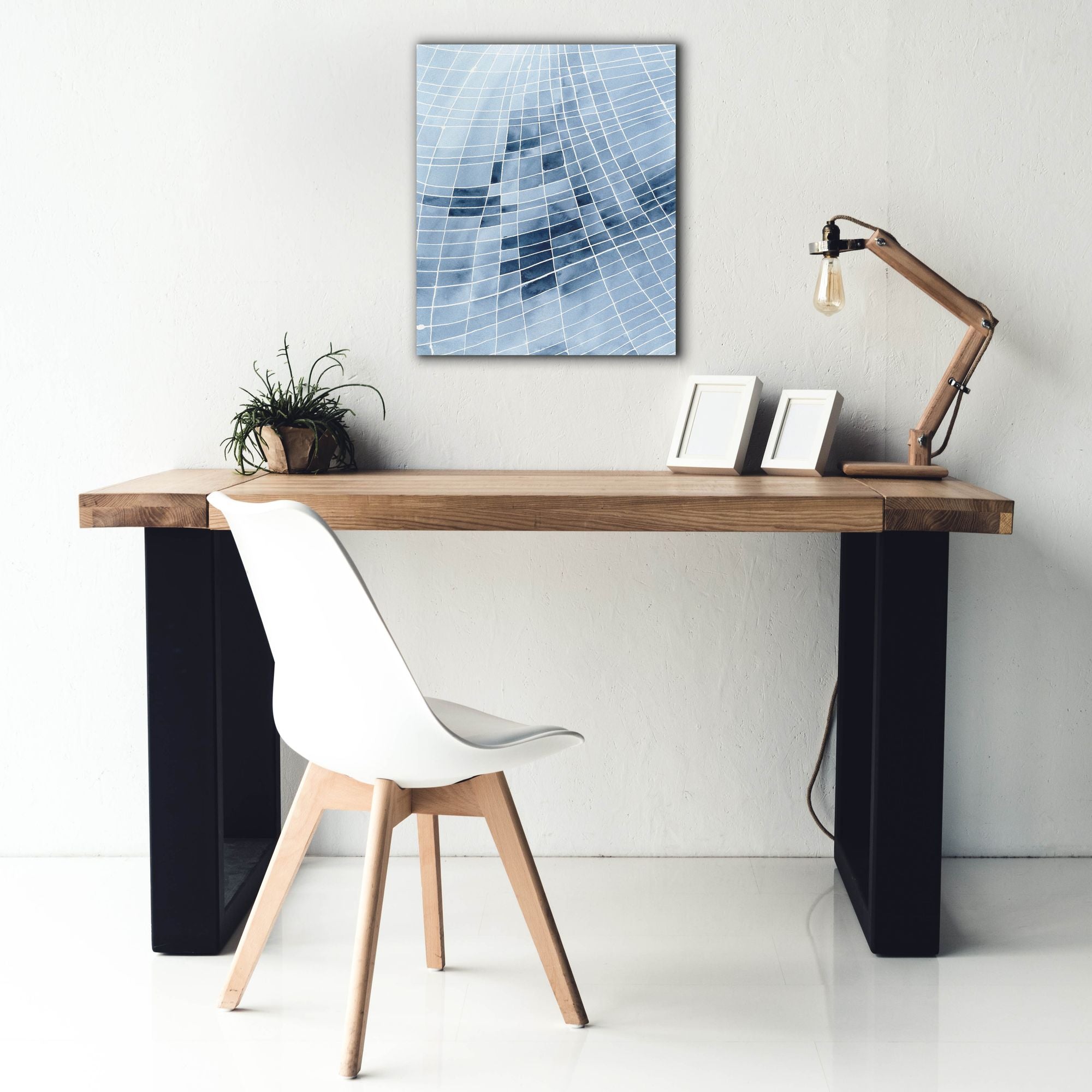 'Blue Grid II' by Regina Moore, Canvas Wall Art,20 x 24