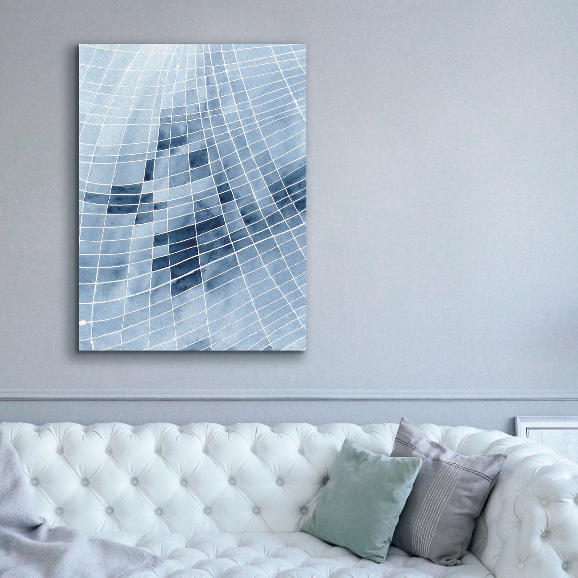 'Blue Grid II' by Regina Moore, Canvas Wall Art,40x54