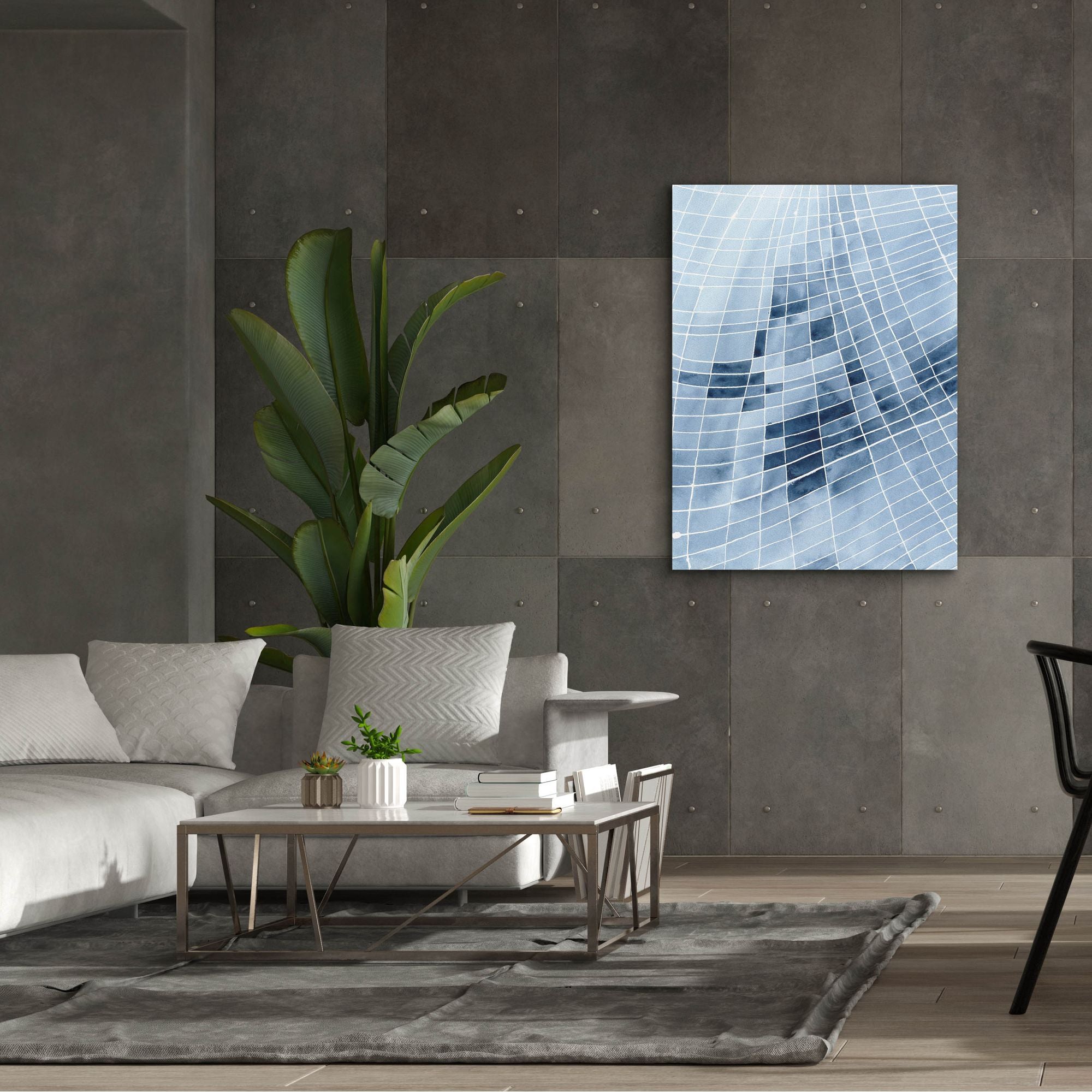 'Blue Grid II' by Regina Moore, Canvas Wall Art,40x54